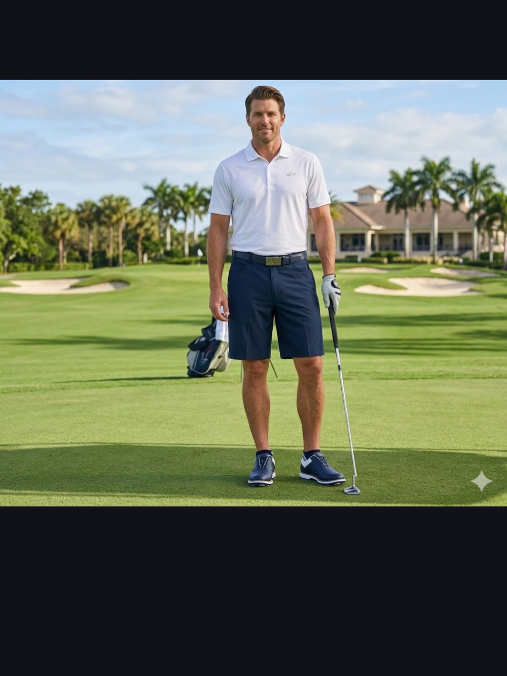 Greg Norman Collection Men's Navy Athletic Golf Shorts
